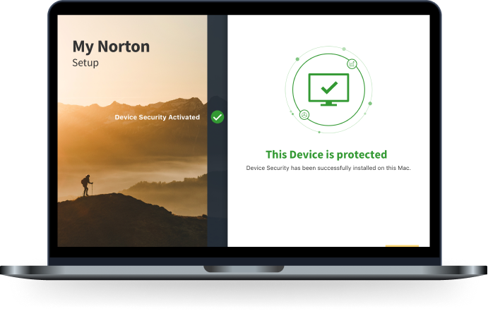 Macbook 上我的 Norton 裝置受到保護的影像。